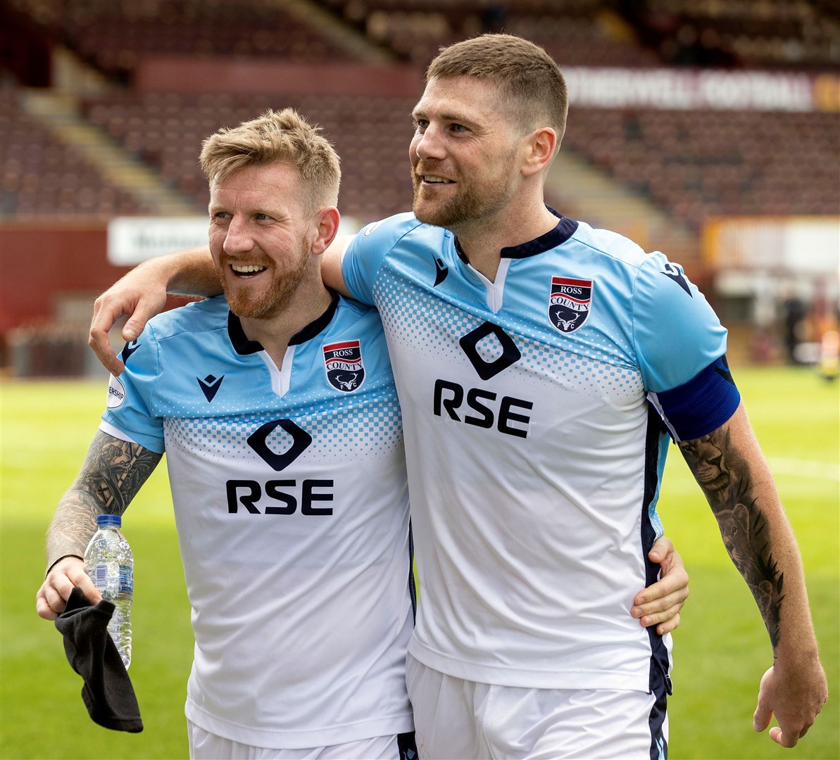 Vital goals from Michael Gardyne and Iain Vigurs at Fir Park kept Ross County in the Premiership, but also marked the end of an era for the club. Picture: Ken Macpherson