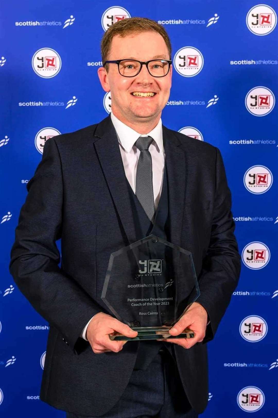 Ross Cairns was named the 2023 Scottish Athletics Performance Development Coach of the year. Scottish Athletics Awards 2023. Picture: Bobby Gavin Byline Must be Used