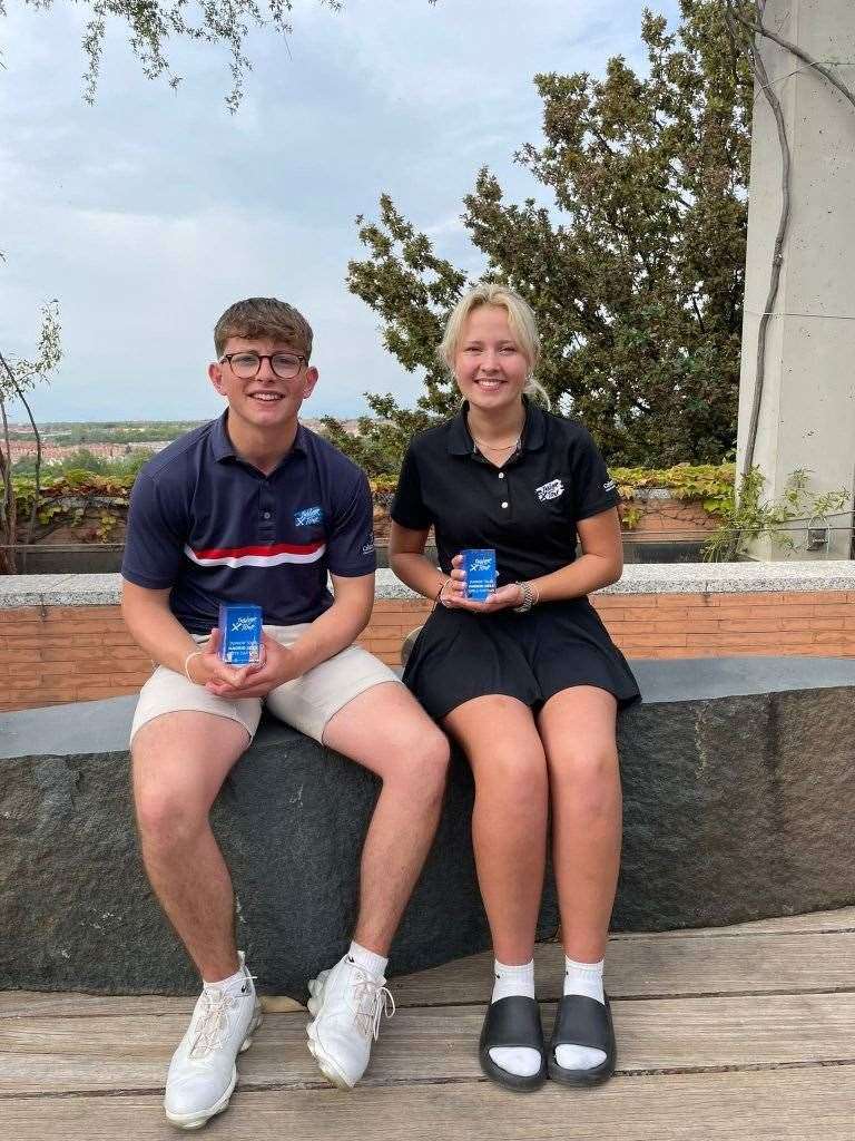 Jack Mann and Erin Herd were named captains of the Scotland squad that faced the Madrid Golf Federation at Golf Santander. Picture: Junior Tour Scotland Facebook