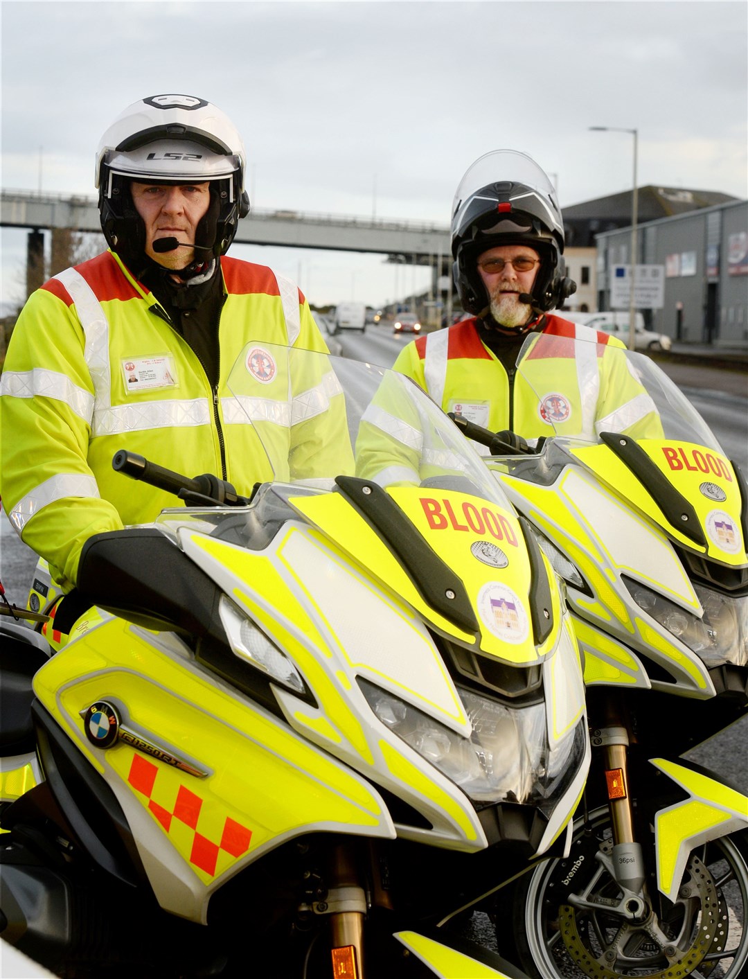 Highland and Islands Blood Bikes.Gordie Allan and Neil Stewart.Picture Gary Anthony.
